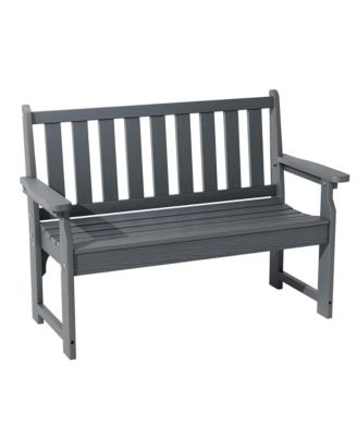 Heavy Duty All-Weather Poly Lumber Outdoor Bench for 2, 800lb Capacity Durable Garden and Patio Seating Ideal for Lawn, Backyard