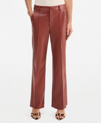 Women's Faux Leather High-Rise Bootcut Pants