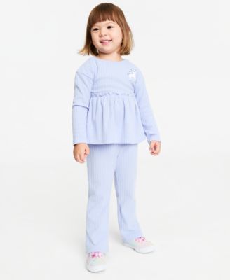 Toddler Girls' 12M-5T Brushed Rib Top & Pants, 2-Piece Set