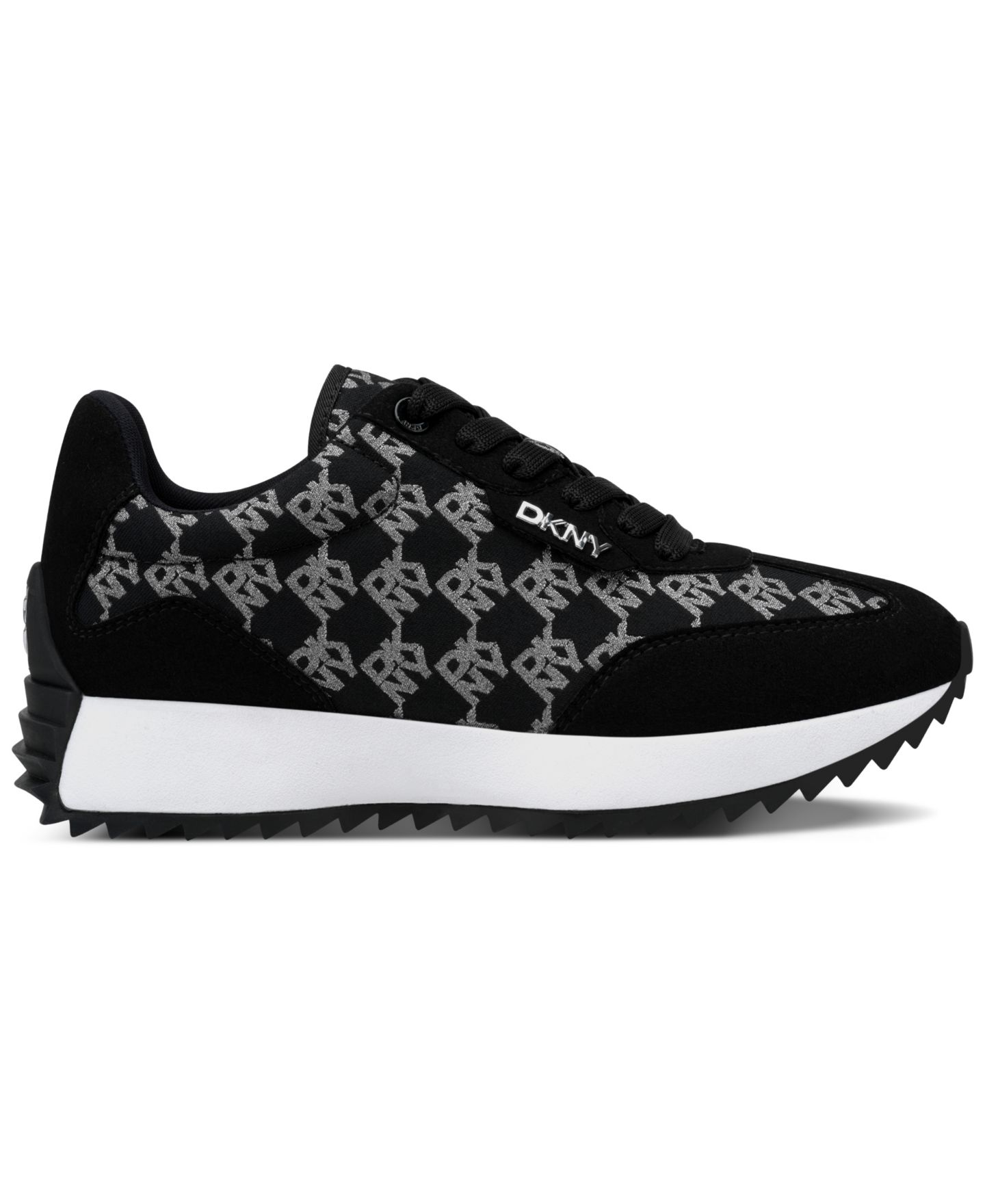 Женские кроссовки DKNY Naples Checkered Lace-Up, цвет: Чёрный — фото 9
