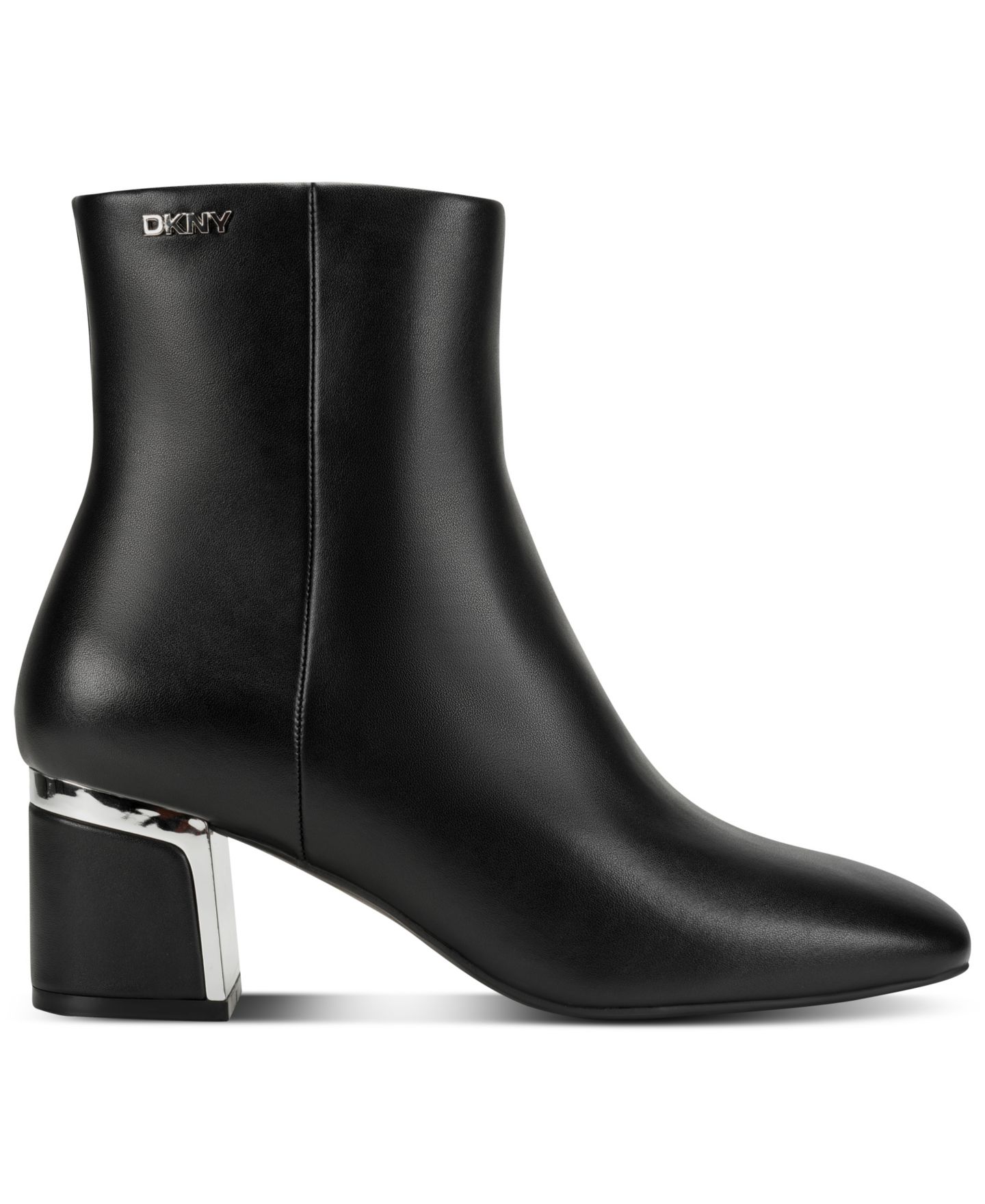 Женские ботинки DKNY Celisha Heeled Dress Booties, цвет: Чёрный / Серебряный — фото 4