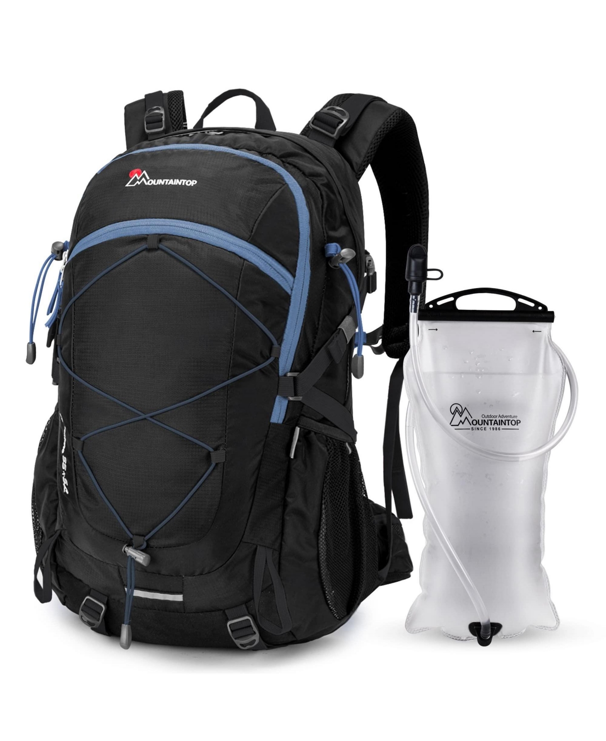 Mountaintop 40 Liter Hiking Backpack with 3 Hydration Bladder for Men Women Camping Climbing
