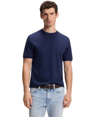 BOSS by Men's Cotton-Silk Jacquard Regular-Fit Polo Shirt