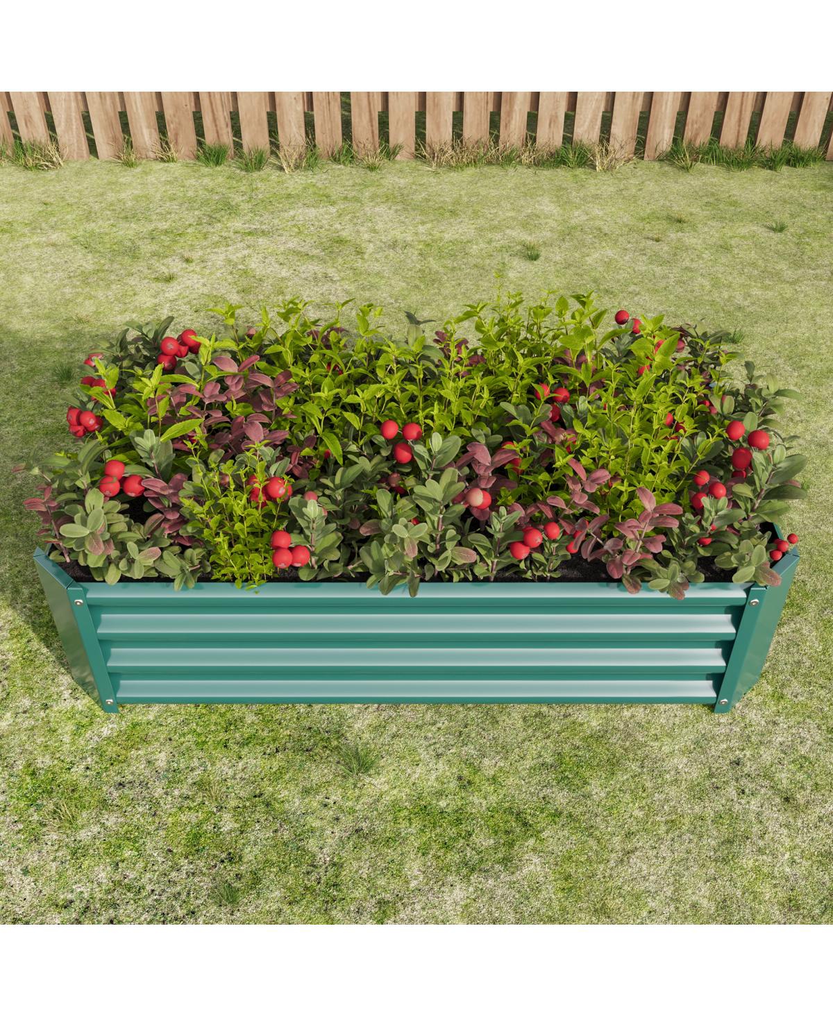 Streamdale Furniture 2PCS 4x2x1ft Metal Raised Garden Bed for Flowers Vegetables and Herbs