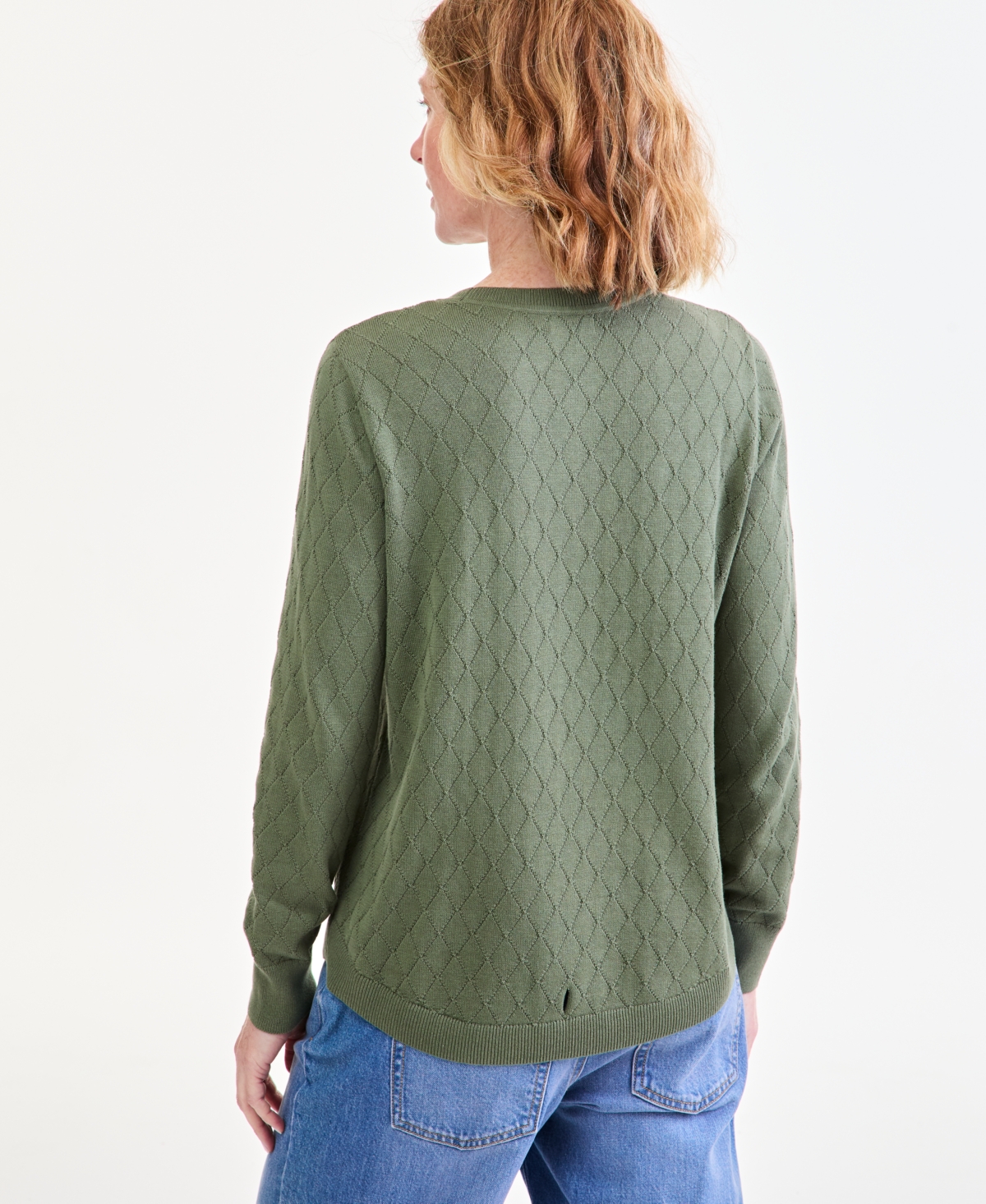 Style & Co Women's Cotton Curved-Hem Sweater, Macy's Exclusive