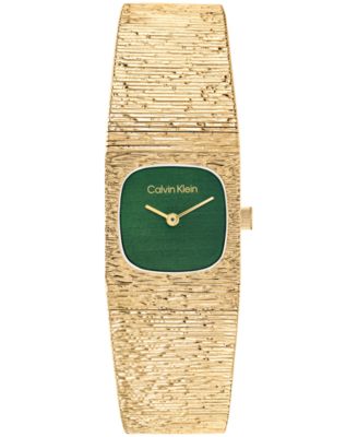 Women's Sophisticated Square Gold-Tone Stainless Steel Bracelet Watch 20mm