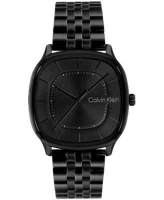 Men's CK Shape Black IP Stainless Steel Bracelet Watch 37mm