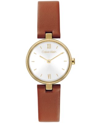 Women's Gleam Tan Leather Strap Watch 24mm