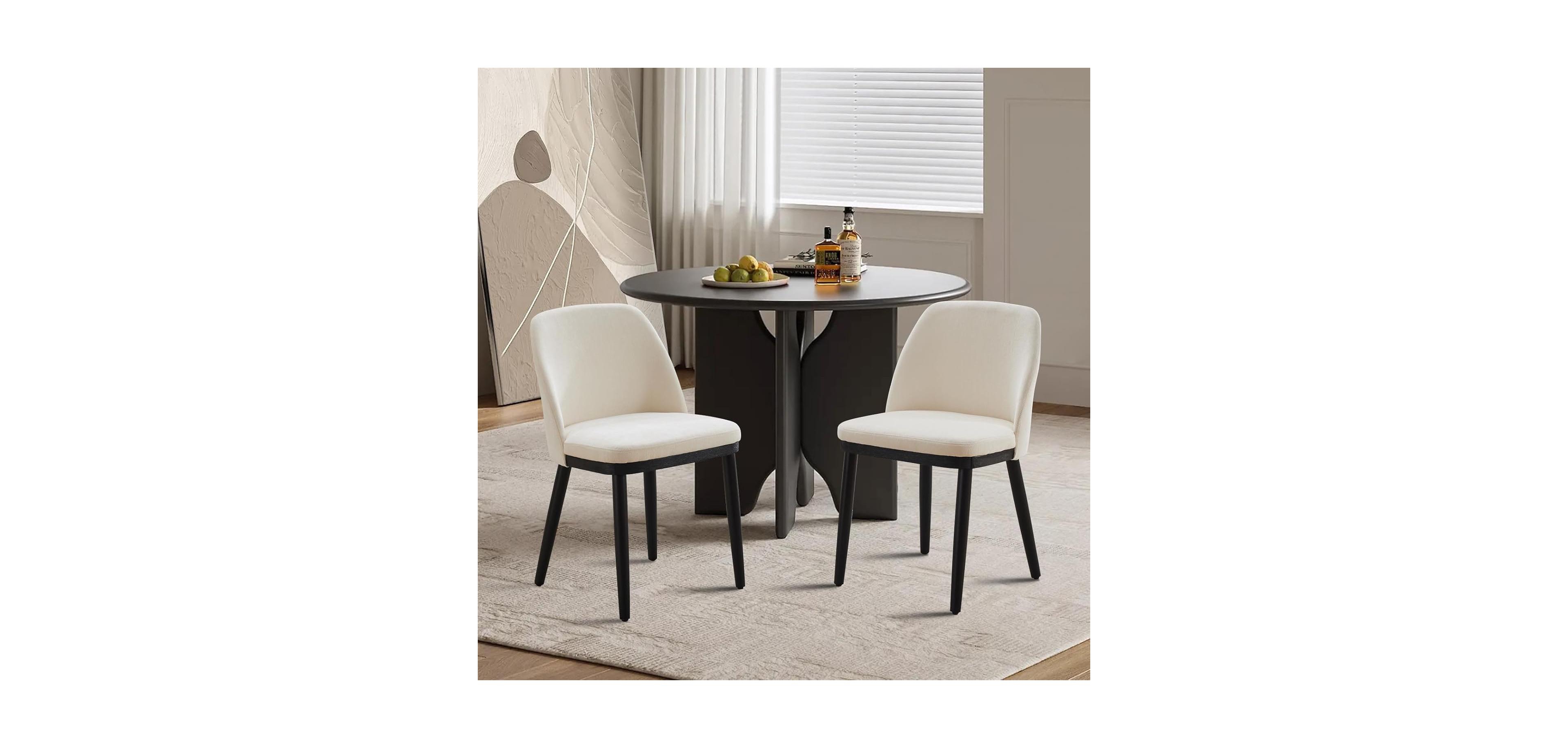 gaomon Kitchen Table Set of 2 Fabric Dining Chairs for Dining Room, Home Office, Living Room