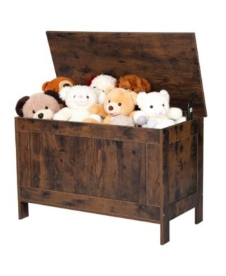 Kids Storage Bench Wooden Toy Box Chest with Safety Hinge and Large Storage
