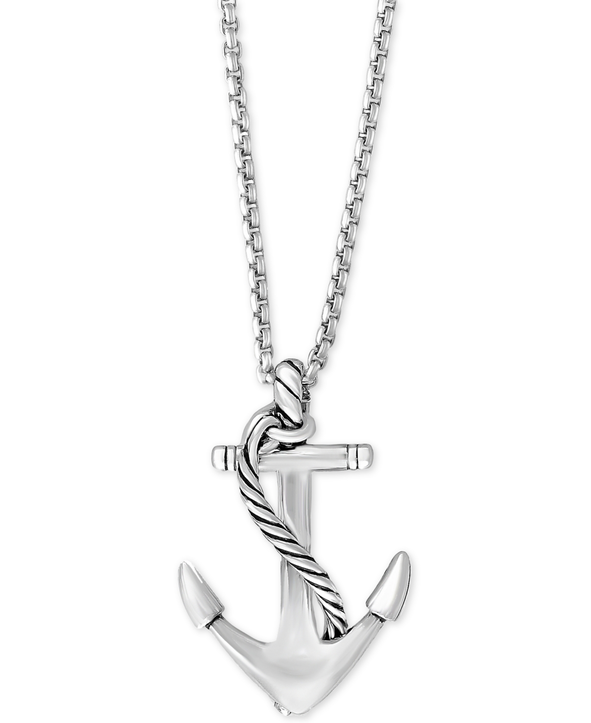 Effy Men's Anchor Pendant Necklace in Sterling Silver - Silver