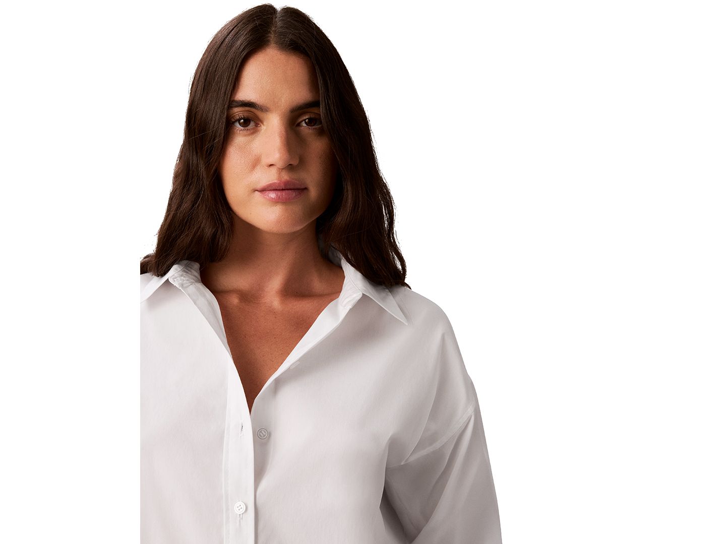 Женская рубашка Calvin Klein Easy Care с длинным рукавом, цвет: Белый — фото 4