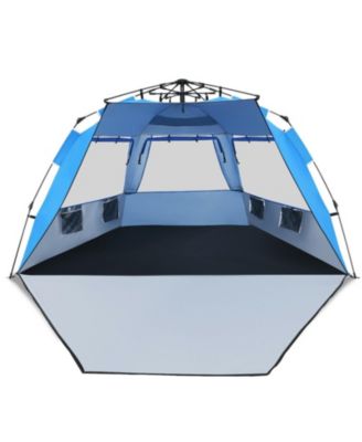 3-in-1 Family Outdoor Travel Beach Set with Wagon for 2 Kids Tent for 3-4 People Mat