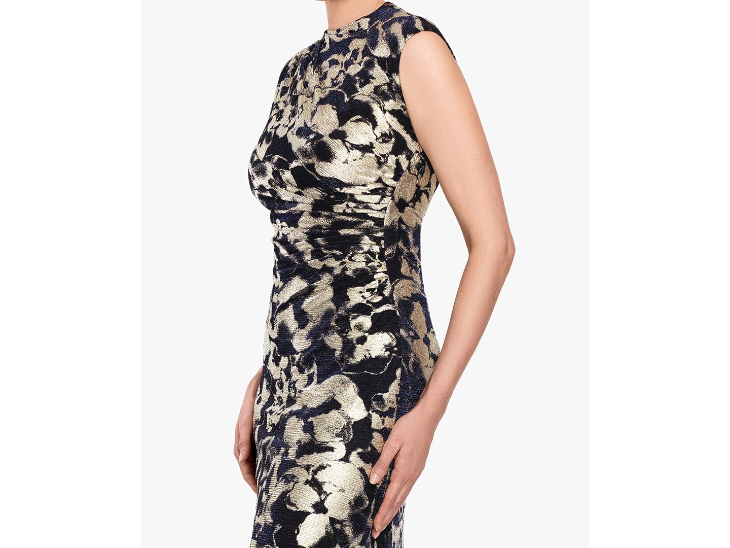 Женское платье Betsy & Adam Mock Neck Gown, цвет: Тёмно-синий золотой — фото 3