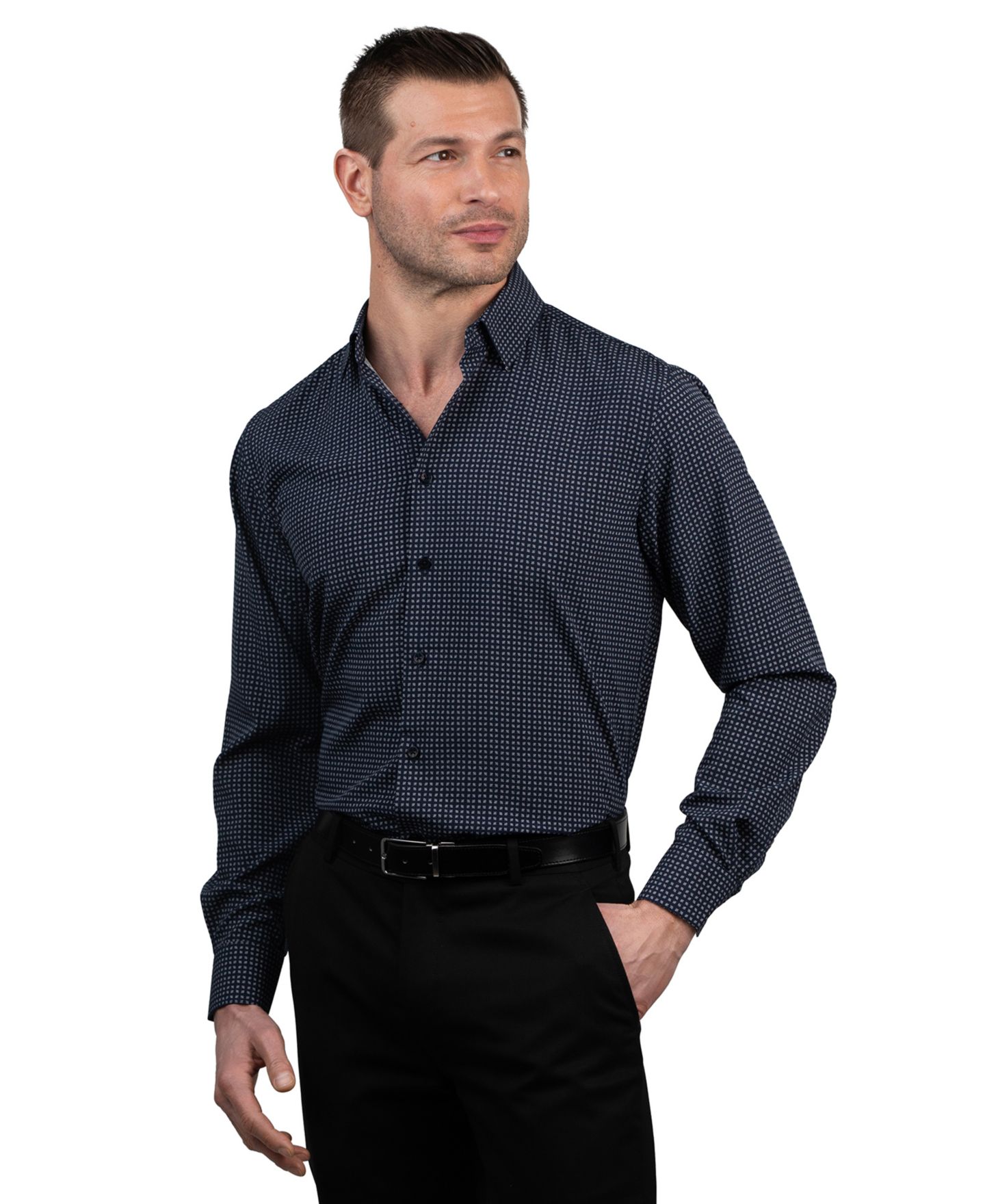 Мужская рубашка Ben Sherman Slim Fit Dress Shirt, цвет: Тёмно-синий — фото 2