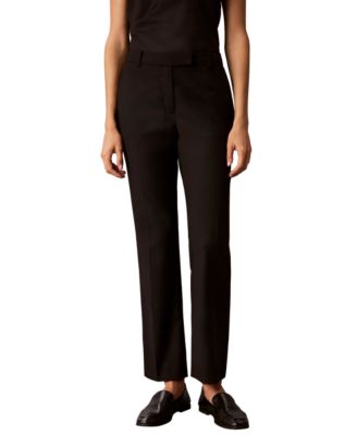 Petite Straight-Leg Mid-Rise Ankle Pants