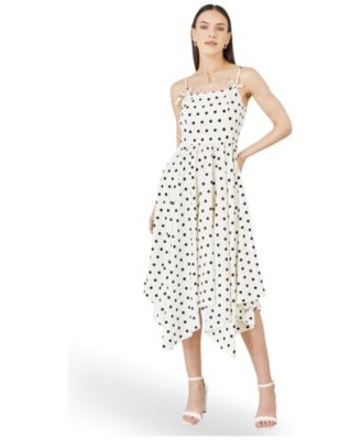 Women's Square Neck Hankerchief Hem Dress