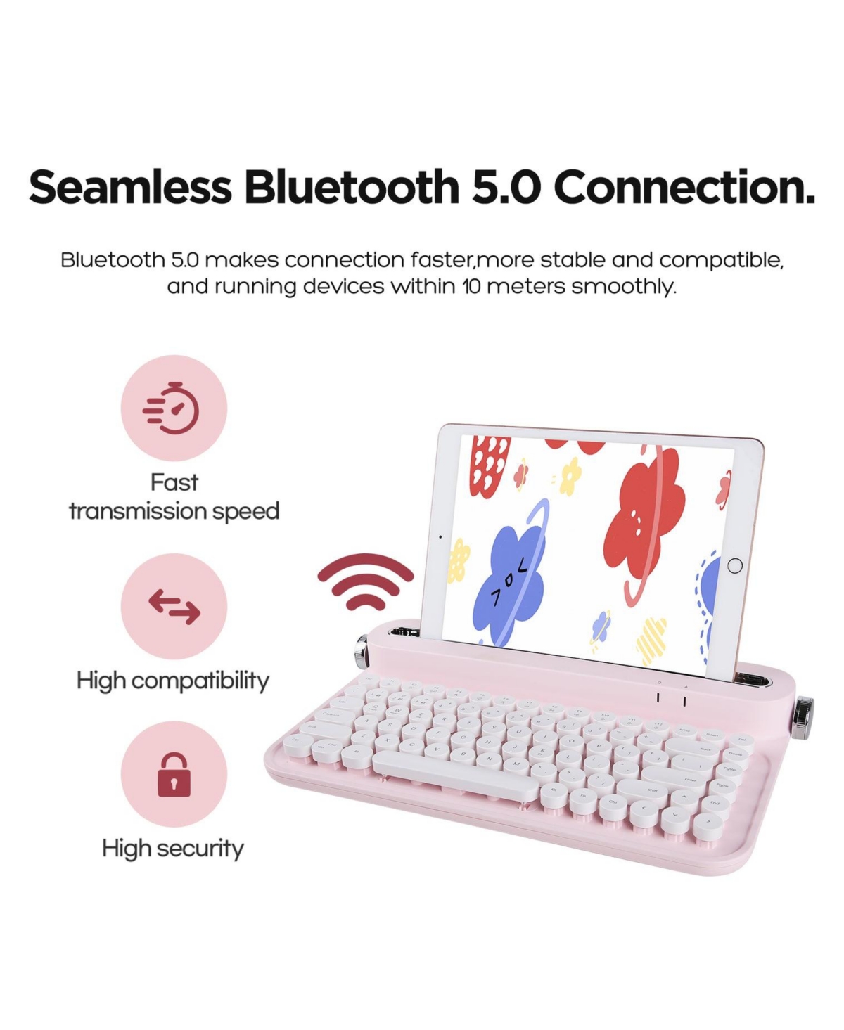 Lamicall Actto B305 Retro Typewriter Bluetooth Keyboard