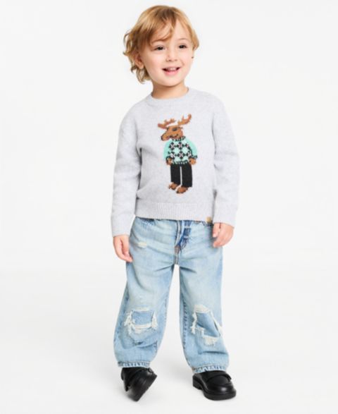 Свитер abercrombie kids Moose Graphic Sweater для мальчиков-малышей, цвет: High Rise