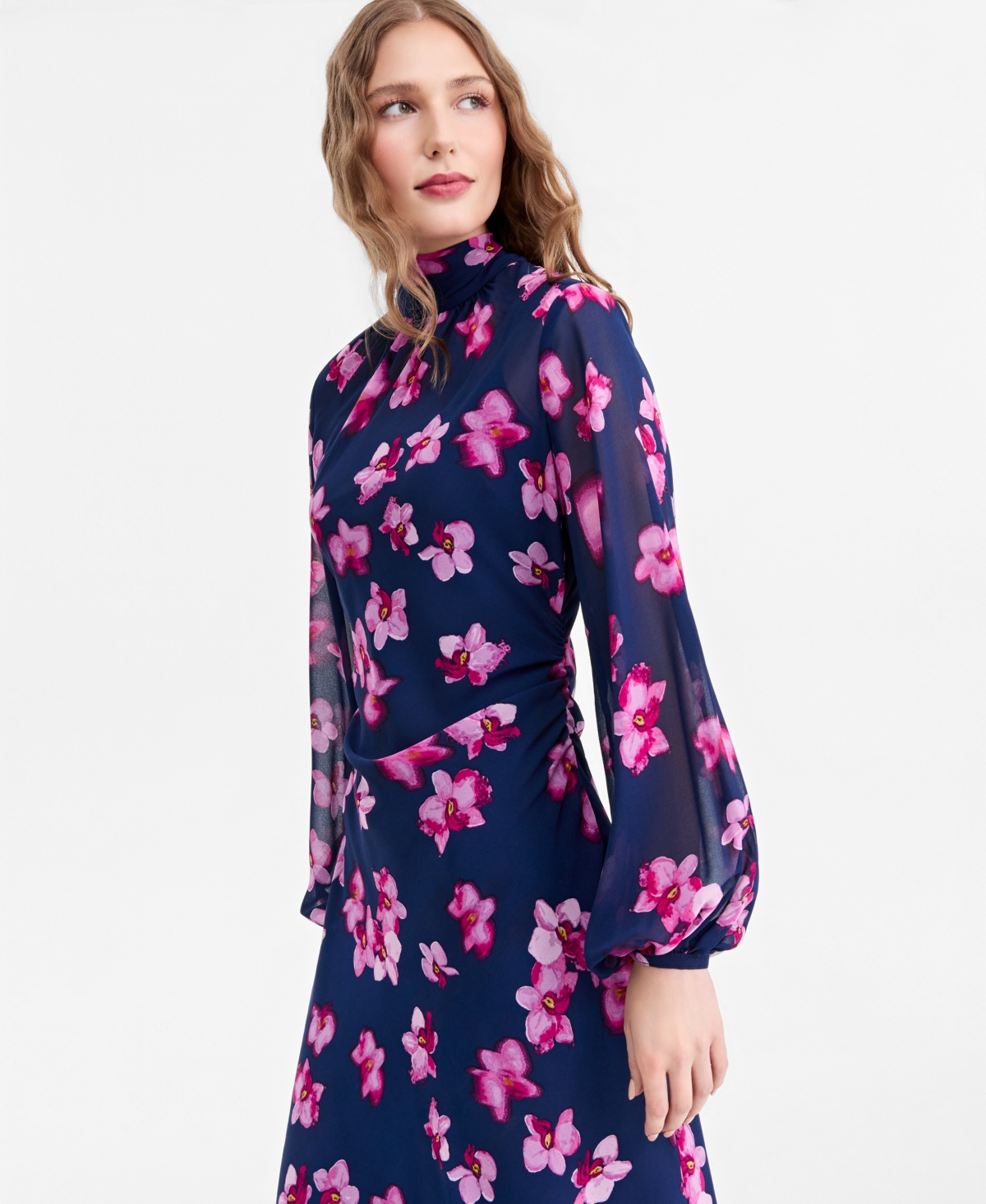 Jonathan Cohen X Macy's Women's Floral A-Line Mock Neck Midi Dress, Exclusive