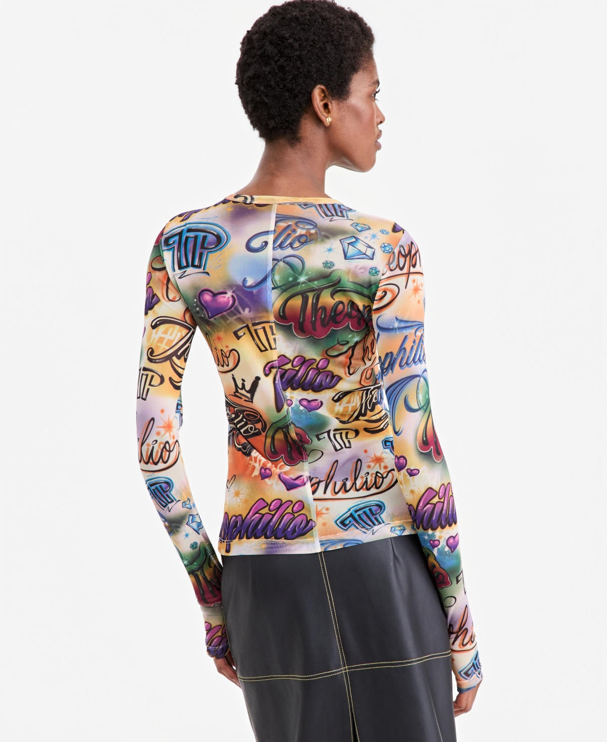 Theophilio X Macy's Women's Sheer-Mesh Long-Sleeve Top, Exclusive