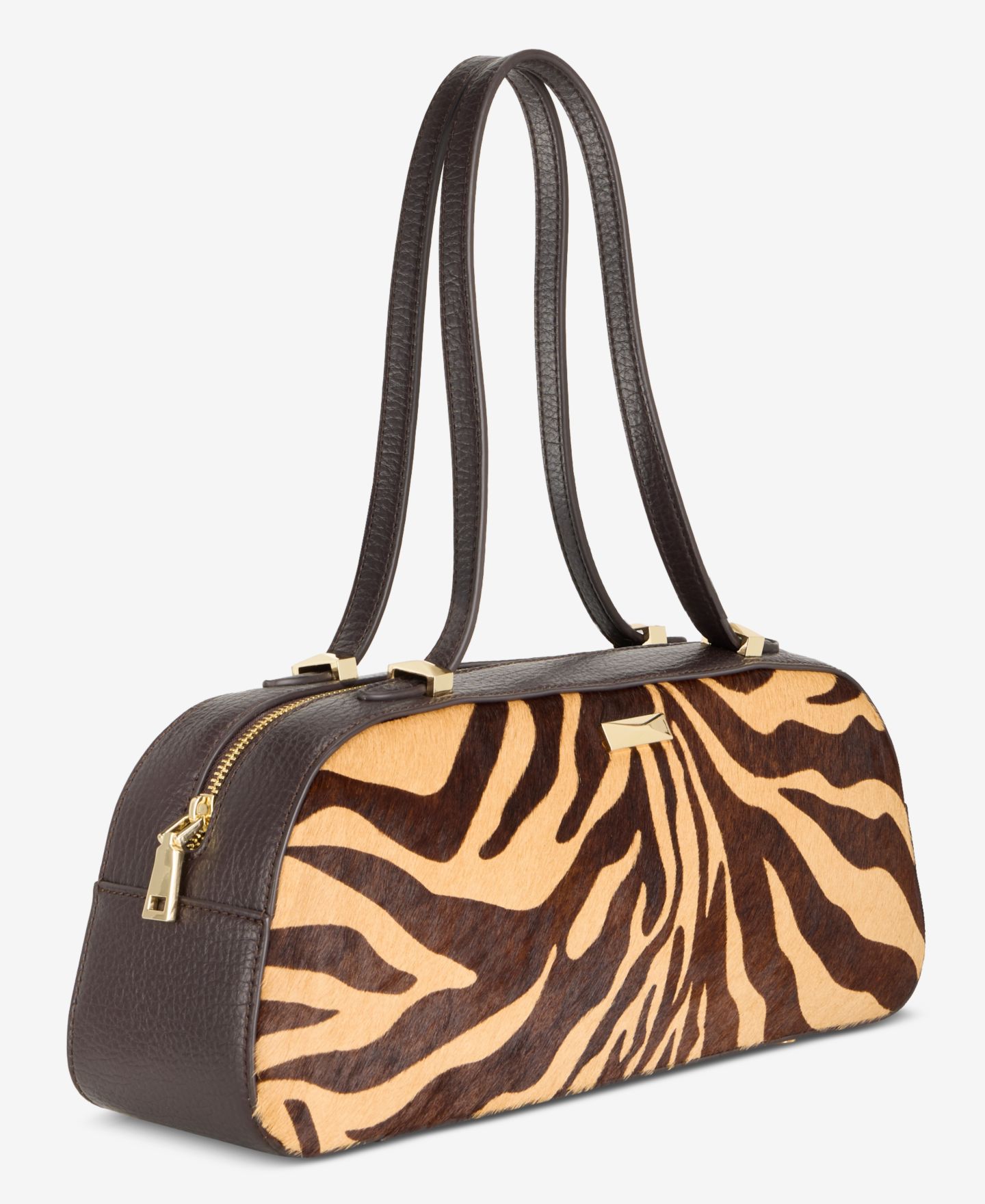 Женская сумка I.N.C. International Concepts Nedda Calf Hair Satchel, цвет: Рыжевато-коричневый зебра — фото 2