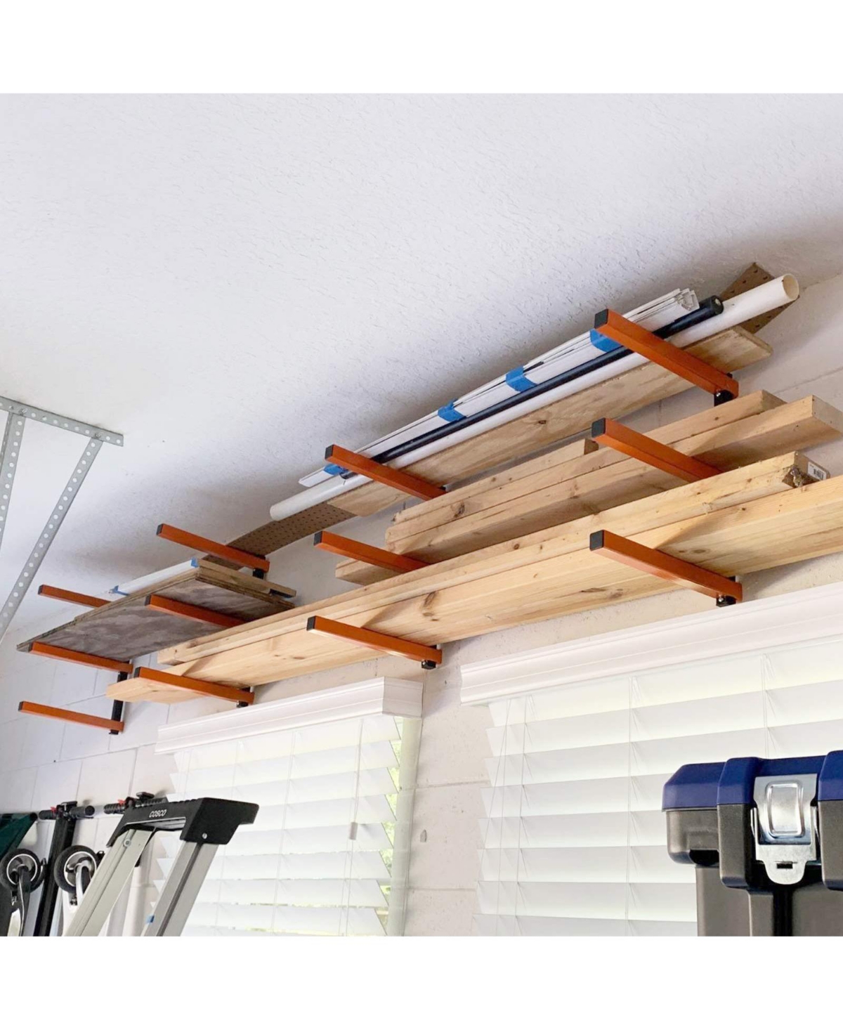 Xdovet Wall Mount Lumber Rack Industrial 3-Level