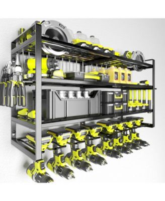 Power Tool Organizer Wall Mount Metal Rack Drill Plier Hammer Holder