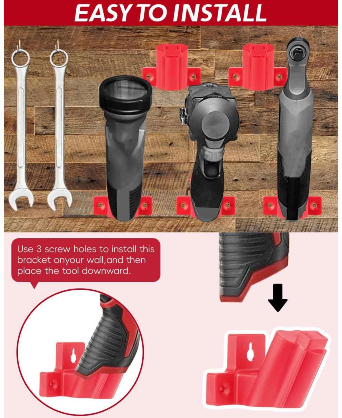Xdovet Tool Rack Wall-Mounted Angled Organizer