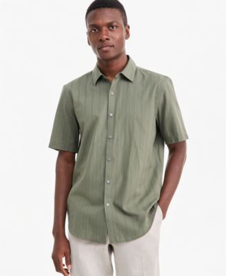 Men's Textured Striped Resort Shirt, Macy's Exclusive