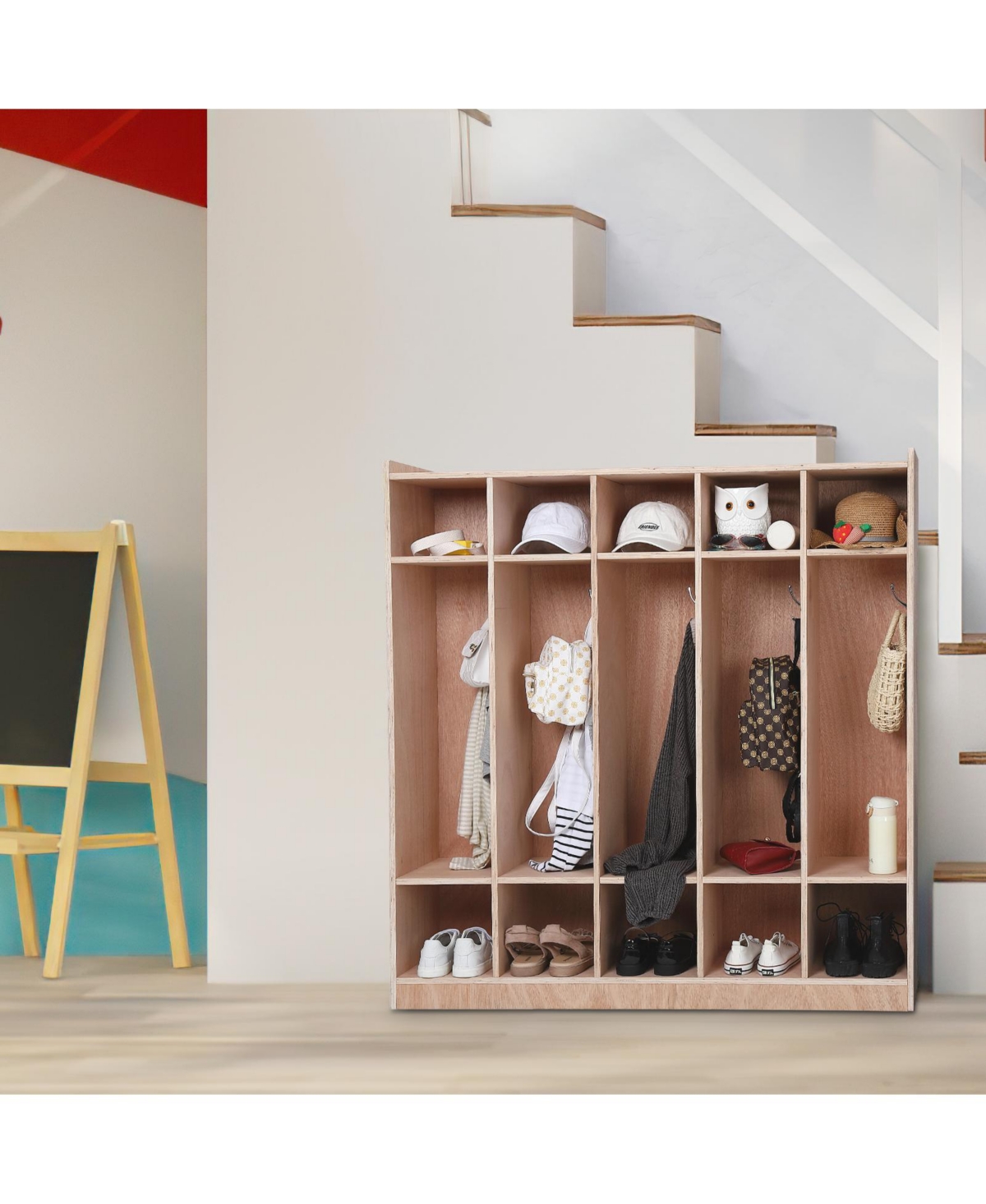 homfan 15-Cube Storage Cabinet for Bedroom and Closet with 5 Large and 10 Small Compartments, Engineered Wood