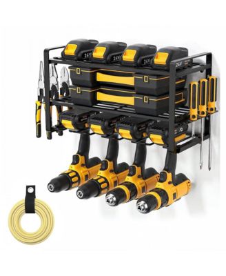 Power Tool Organizer Wall Mount Drill Holder Metal Storage Workshop Garage