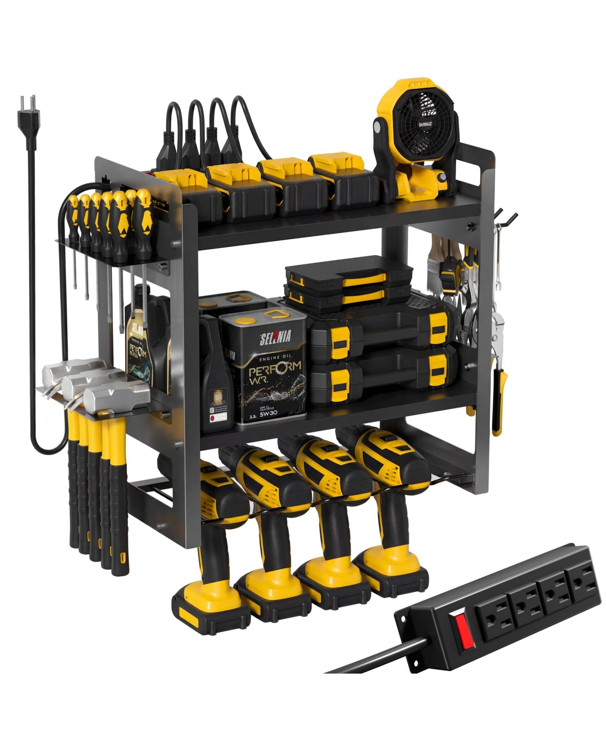 Xdovet Power Tool Organizer Wall Mount Charging Station Metal Rack Drill Holder