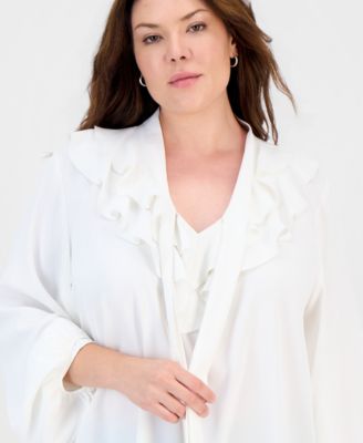 macys ladies dress blouses Women's White Dressy Formal tops