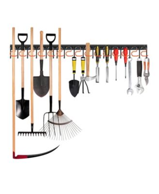 Garden Tool Organizer Wall Mount Metal Storage Hooks Shed Garage Hanger Rack