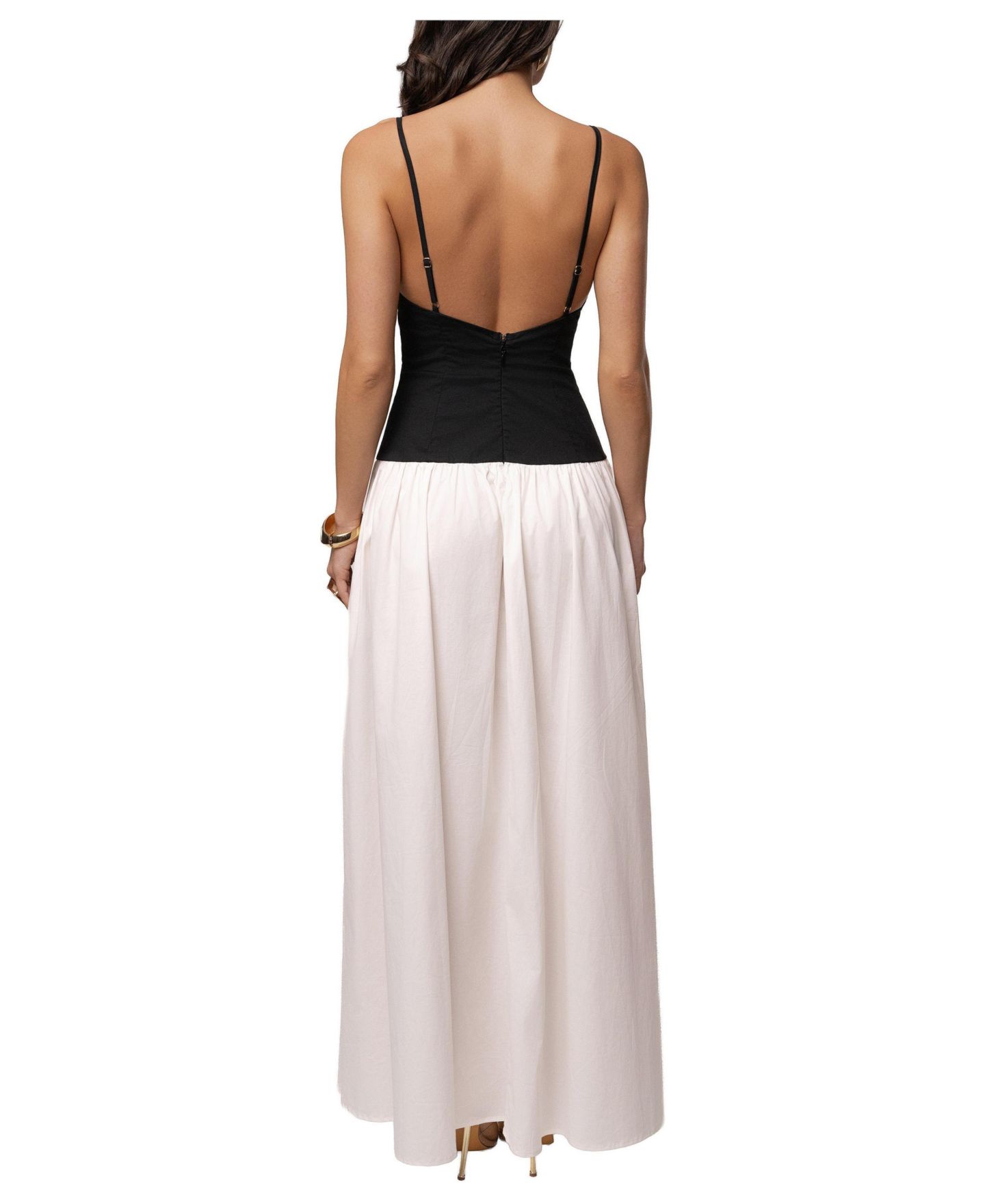Женское платье JLUXLABEL Forever Flare Maxi, цвет: Чёрный / Белый — фото 3