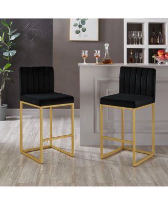 Modern Fashion Counter Height Stools with Backrest Set of 2