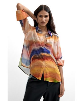 Women's Printed Long Sleeve Blouse