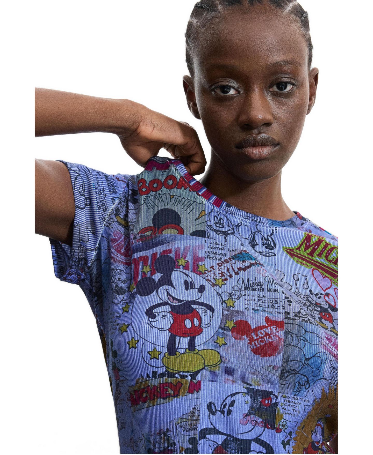 Женская футболка Desigual Mickey T-shirt Disney, цвет: Светлый серый — фото 3