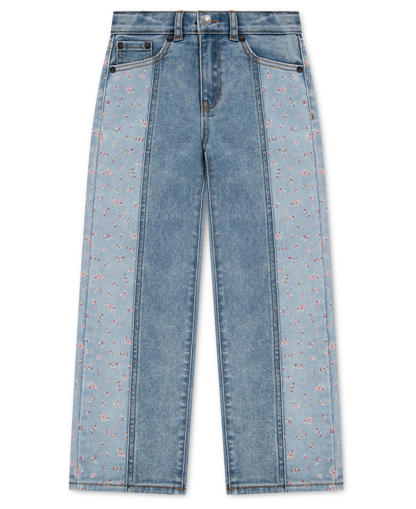 Джинсы Levi's Straight-Leg Jeans для девочек, цвет: Be Cool Without Destruction — фото 1