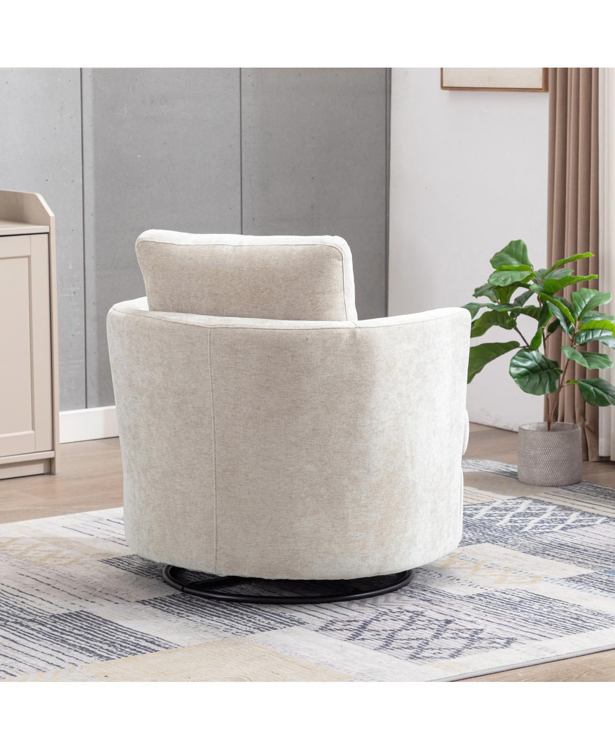 Streamdale Furniture 31.9'' Chenille Swivel Barrel Accent Chair for Living Room