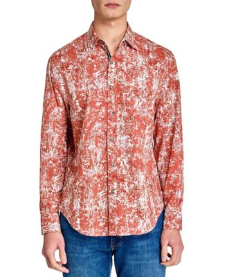 Men's Regular Fit 4-Way Stretch Performance Long Sleeve Button Down