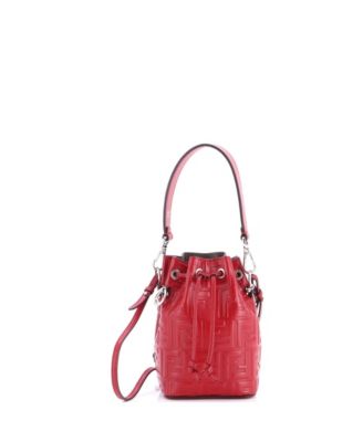 Mini Mon Tresor Bucket Bag Zucca Embossed Leather
