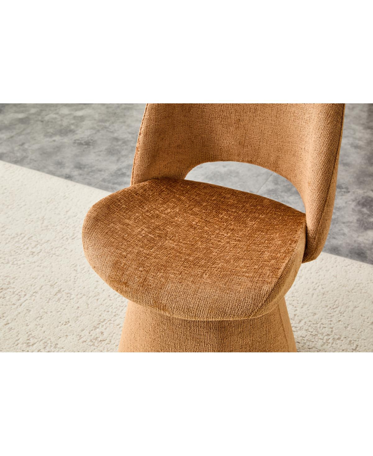 Streamdale Furniture Modern Chenille Accent Chair with Hollow Back and Metal Base