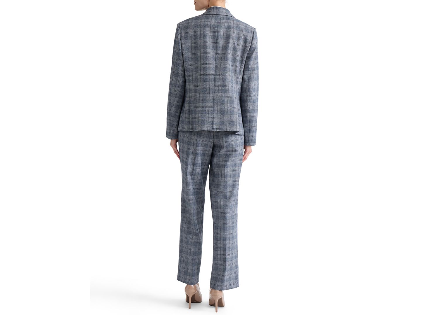 Женский пиджак Jones New York Plaid Notch Collar Blazer, цвет: Тёмно-синий разноцветный — фото 8