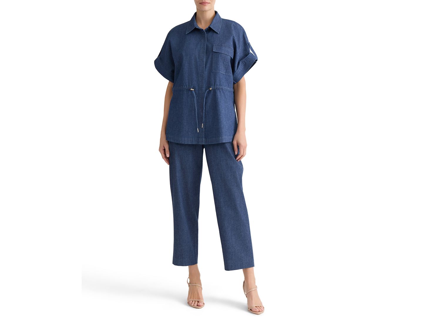 Женская рубашка Jones New York Button-Front Cinch Waist, цвет: Тёмная варка — фото 2