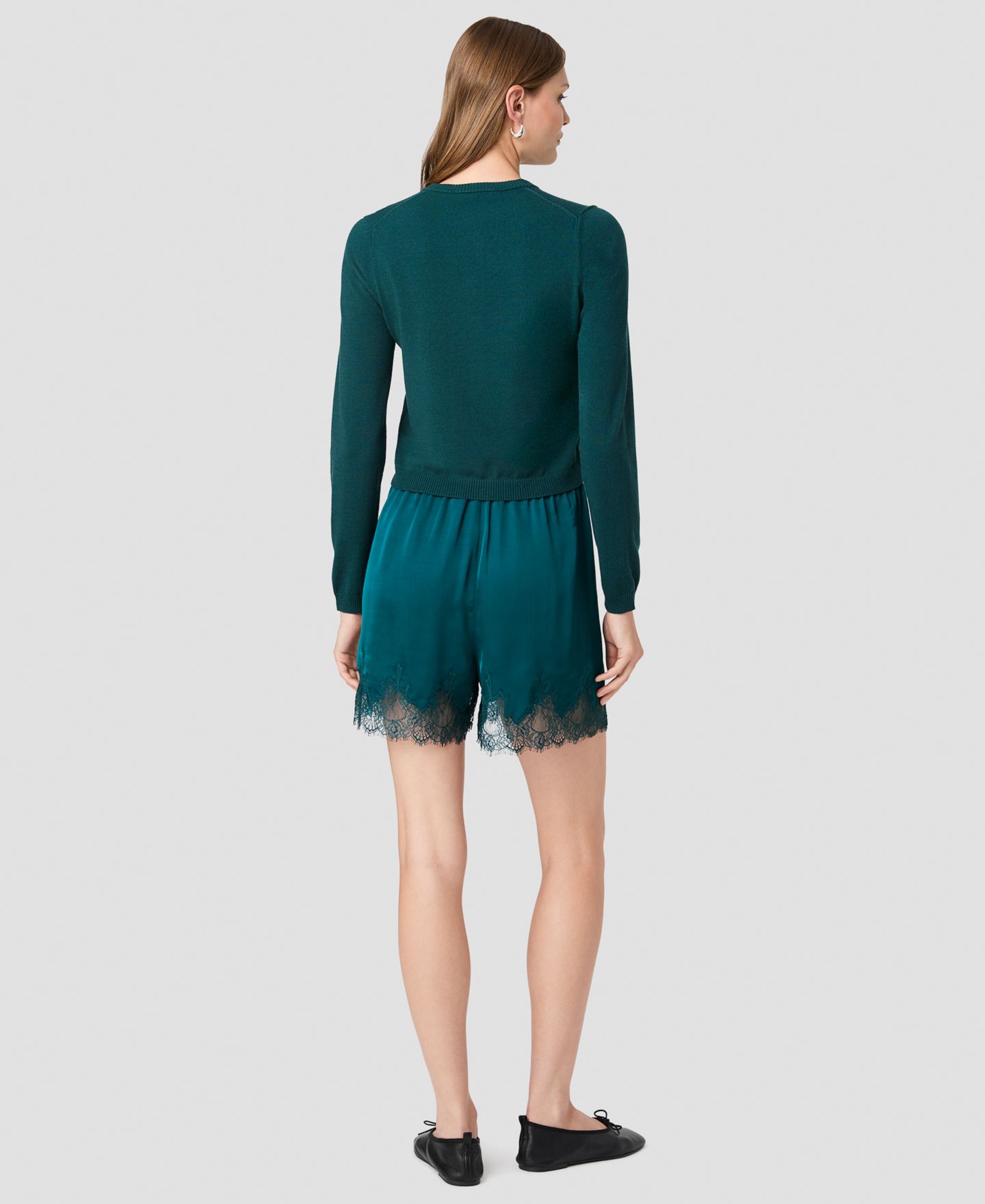 Женский свитер French Connection Crewneck Knit Sweater Top, цвет: Глубокий бирюзовый — фото 5