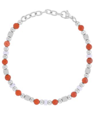 Men's Platinum-Plated Cubic Marble Bracelet