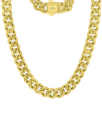 Quiksilver Men's Miami 18k Yellow Gold-Plated Cuban Chain Necklace - Gold