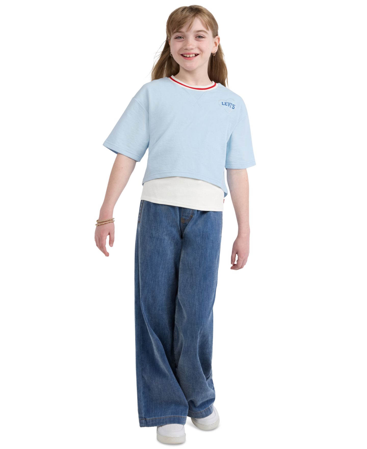 Футболка Levi's Layered Short-Sleeve T-Shirt для девочек, цвет: Angels Falls — фото 2